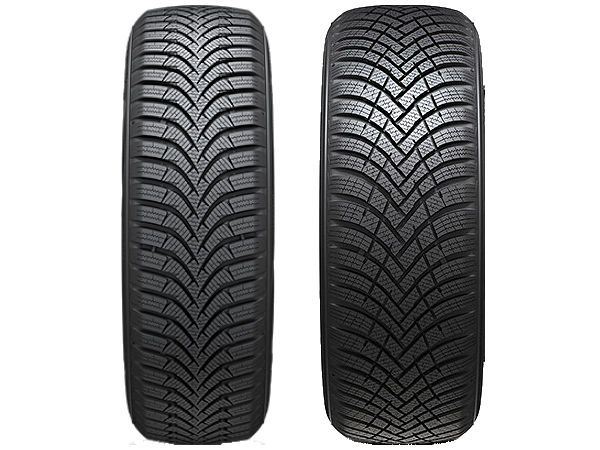 Den neuen „Winter I*Cept RS³” (rechts) beschreibt Hankook als gegenüber seinem bisherigen“Winter I*Cept RS²” weiterentwickeltes Profil (Bilder: Hankook)