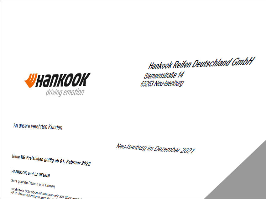 Hankook Preise tb