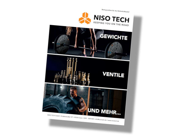 Der 32-seitige klassische Blätterkatalog „Gewichte, Ventile & mehr“ soll Werkstatt- und Lagermitarbeitern die Auswahl und den Bestellprozess vereinfachen (Bild: Niso Tech)