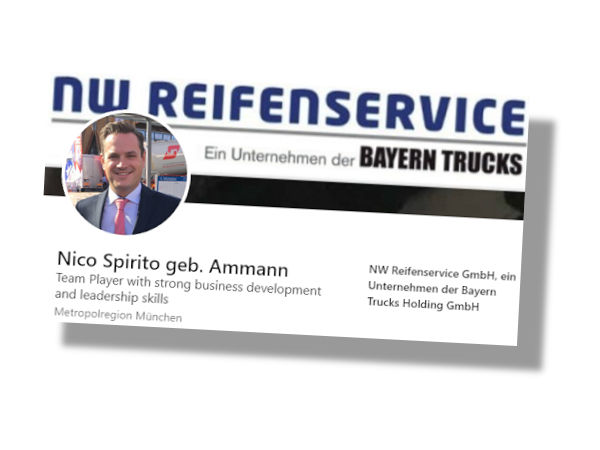 Hat der Prometeon Tyre Group (PTG) ganz offensichtlich den Rücken und ist zurück zu seinen Wurzeln im Handel gekehrt: Nico Spirito steht seit dem Jahreswechsel in Diensten der NW Reifenservice GmbH (Bild: LinkedIn/Screenshot)