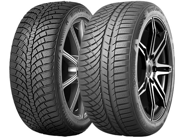 So wie es aussieht, wird Kumhos neuer „WinterCraft WP72“ (rechts) wohl zur nächsten Wintersaison in zunächst 46 Größen für Felgendurchmesser von 16 bis 20 Zoll in den Markt rollen und sich damit anschicken, den bisherigen „WinterCraft WP71“ abzulösen (Bilder: Kumho)