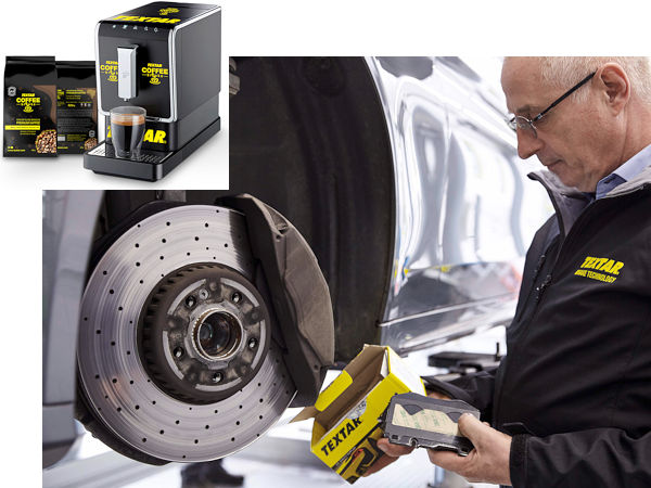 Kfz-Werkstätten, die den „freien Blick auf die Bremse“ beim saisonalen Räderwechsel für deren Check und eine etwaige Reparatur mit Textar-Produkten nutzen, können einen von zehn durch TMD Friction ausgelobten Kaffeevollautomaten samt einer Aktionsmenge schwarzer Bohnen gewinnen (Bilder: TMD Friction)