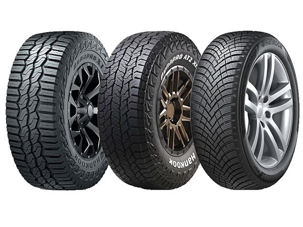 Unter den drei mit einem iF-Design-Award 2022 gewürdigten Hankook-Profilen ist neben den Modellen (von links) „Dynapro XT” und „Dynapro AT2 Xtreme” nicht zuletzt auch der neue Pkw-Winterreifen des Anbieters mit Namen „Winter I*Cept RS³“ (Bild: Hankook)