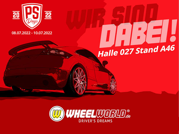 Der Räderhersteller Wheelworld zeigt vom 8. bis zum 10. Juli Flagge bei den PS Days in Hannover (Bild: Wheelworld)