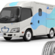 Bei dem „Duravis R207A” genannten Profil, das Bridgestone als Erstausrüstung für den Hino-Transporter Dutro Z EV liefert, kommt die „Enliten“-Technologie des Reifenherstellers erstmals auch bei einem Llkw-Reifen zum Einsatz (Bilder: Hino Motors, Bridgestone)
