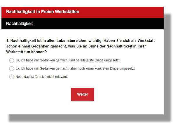 Betreiber, Mitarbeiter und Auszubildende von freien Werkstätten können sich noch bis zum 12. Oktober unter https://qualitaet-ist-mehrwert.de/kfz/aktuelles/nachhaltigkeit-in-freien-werkstaetten/ an der Onlineumfrage beteiligen (Bild: Qualität ist Mehrwert)
