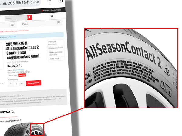 Auf im Internet kursierenden Bildern des augenscheinlich vor seiner Markteinführung stehenden „AllSeasonContact 2“ von Continental lässt sich bei genauem Hinsehen ein „EV“ samt Häkchen erkennen (Bilder: Screenshots)