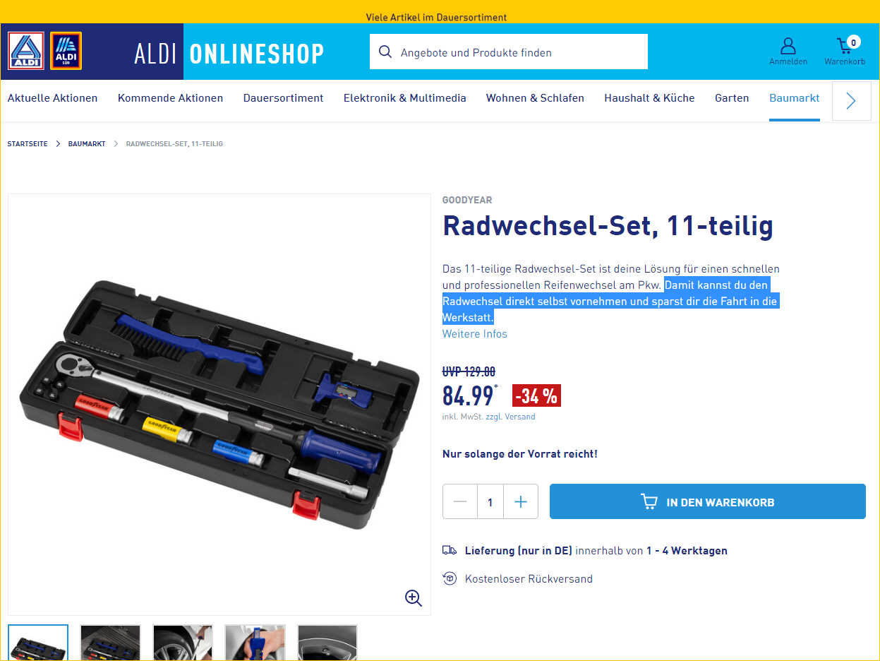 Goodyear Aldi Angebot tb