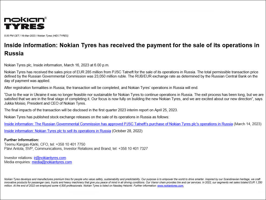 Nokian Tyres Vollzug tb