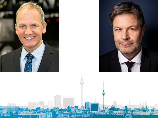 „Staatliche Regulierer entkoppeln sich zunehmend von der wirtschaftlichen Realität“, sagt WdK-Präsident Michael Wendt (links) – vermutlich deshalb hat der Verband für seinen am 25. April ausgerichteten Tag der Kautschukindustrie Wirtschafts-/Klimaschutzminister Dr. Robert Habeck als Referenten angefragt (Bilder: Pirelli, BMWK/Dominik Butzmann)