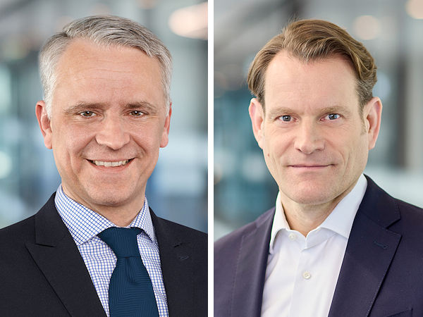Philipp von Hirschheydt (links) leitet aktuell dessen Geschäftsfeld User Experience, wird zum 1. Mai nun aber Vorstand für den Conti-Unternehmensbereich Automotive, sodass sich der Vorstandsvorsitzende Nikolai Setzer mit bis Ende März 2029 verlängertem Mandat zukünftig auf seine CEO-Aufgaben konzentrieren kann (Bilder: Continental)
