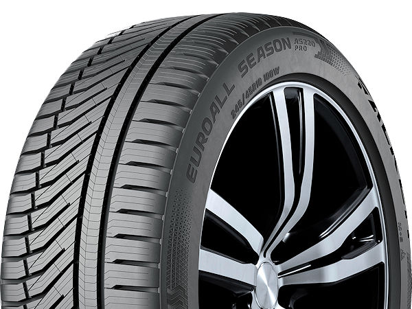 Die noch nicht final definierten Labelwerte des neuen Falken-Ganzjahresreifens, dessen Seitenwand sich durch ein aerodynamisches Design und Nano-Black-Beschriftung auszeichnet, sollen je nach Reifendimension in Sachen Rollwiderstand bei „B“ und „D“ sowie beim Nassgriff und den Geräuschemissionen jeweils bei „B“ liegen (Bild: Falken Tyre Europe)