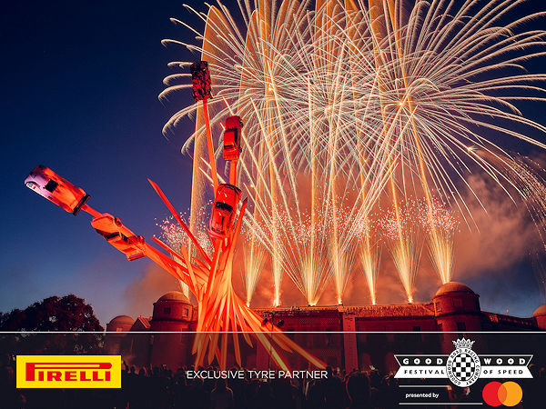 Dieses Jahr werden über 600 Fahrzeuge aus der Geschichte des Automobils und Motorsports sowie einmal mehr „legendäre Persönlichkeiten aus der automobilen Welt“ beim Mitte Juli stattfindenden viertägigen Goodwood Festival of Speed erwartet (Bild: Pirelli)