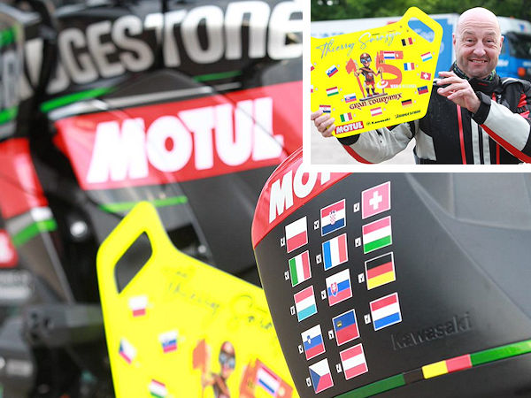 „Trotz der schwierigen Wetterbedingungen hatte ich nie Probleme mit dem Grip auf den nassen Straßen“, lobt Thierry Sarasyn nach seiner Rekordfahrt den dabei an seiner Maschine montieren „Battlax Sport Touring T32“ von Bridgestone (Bilder: Bridgestone)