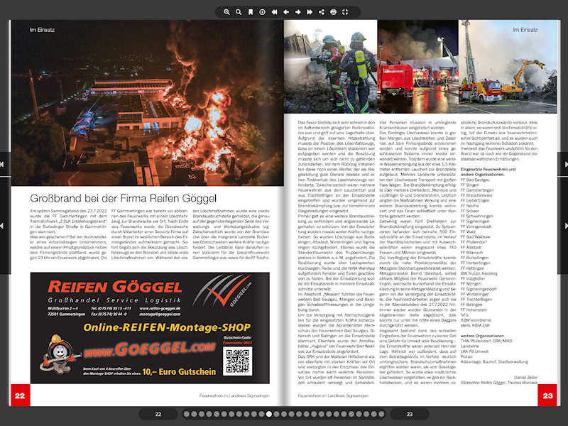 Goeggel Feuerwehr Magazin tb