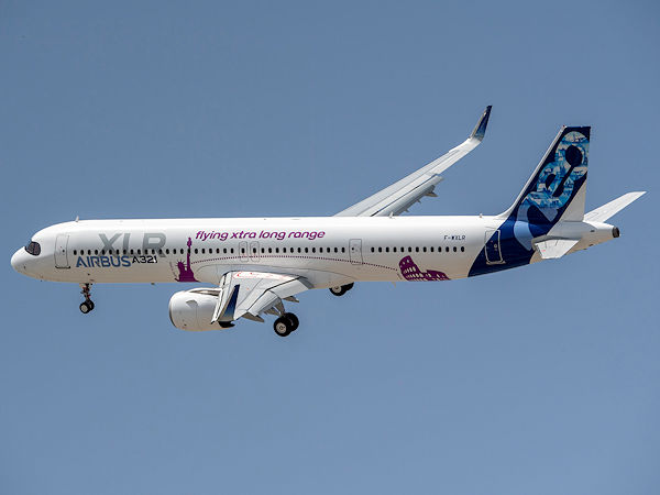 Goodyears „Flight Radial“ wird einer der zugelassenen Reifen sein, wenn die ersten Airbus-Maschinen des Typs A321XLR im Jahr 2024 in Dienst gestellt werden (Bild: Airbus/Hervé Goussé)