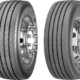 Goodyear zufolge handelt es sich bei dem „Marathon LHS II“ (links) in 385/55 R22.5, der in einer Dokumentation mit einem tödlichen Unfall in Zusammenhang gebracht wird und der im Feldeinsatz keinerlei Anlass für irgendwelche Maßnahmen geboten habe, trotz eines ähnlichen Namens um einen völlig anderen Reifen als den „Marathon LHS II +“ in 385/65 R22.5, für den 2014 ein Austauschprogramm gestartet wurde (Bilder: Goodyear)