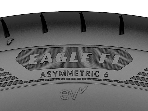Ab Anfang 2024 will Goodyear alle seine neuen Reifen für den Ersatzmarkt mit einem EV-Logo auf der Seitenwand kennzeichnen (Bild: Goodyear)