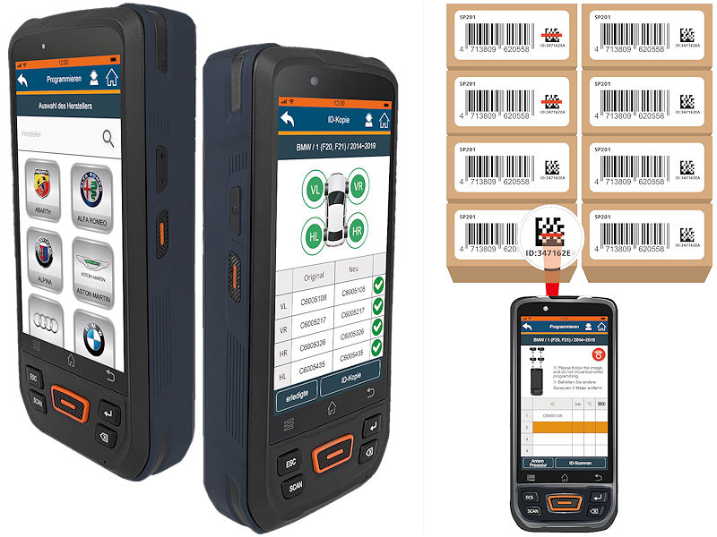 Das neue RDKS-Programmier- und Diagnosegerät „O-Genius III“ aus dem Hause Orange Electronic soll sich einfach bedienen lassen und dank integriertem Infrarotscanner unter anderem eine Möglichkeit zum Auslesen der QR-Codes von Sensoren bieten (Bilder: Orange Electronic)
