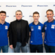 Der Nutzfahrzeugreifenhersteller weitet das Sponsoring des nun seinen Namen tragenden Pata-Prometeon-Yamaha-WorldSBK-Teams weiter aus (von links): Andrea Locatelli freut es genauso wie Prometeons General Manager Roberto Righi, seinen Fahrerkollegen Jonathan Rea und Teamchef Paul Denning (Bild: Prometeon Tyre Group)