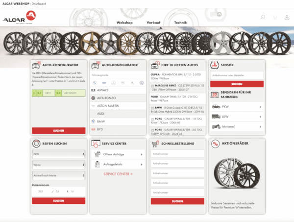 Alcar Webshop Dashboard Web