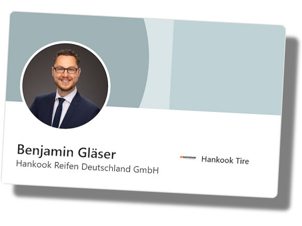 Gummi klebt doch: Früher schon in Diensten des Herstellers Continental oder der Onlinehändler Delticom und Gripgate/Smarcado, arbeitet Benjamin Gläser nach einer Karrierestation außerhalb der Reifenbranche seit Juni nun für Hankook Deutschland (Bild: LinkedIn/Screenshot)