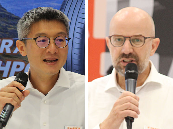 Nichts weniger als einen echten „Meilenstein“ für den Hersteller bzw. die Marke sehen der für den internationalen Maxxis-Vertrieb verantwortliche Ivan Lee und Rudy Versteeg, Managing Director Maxxis Tech Center Europe BV, in den beiden neuen Reifen (Bilder: NRZ/Christian Marx)