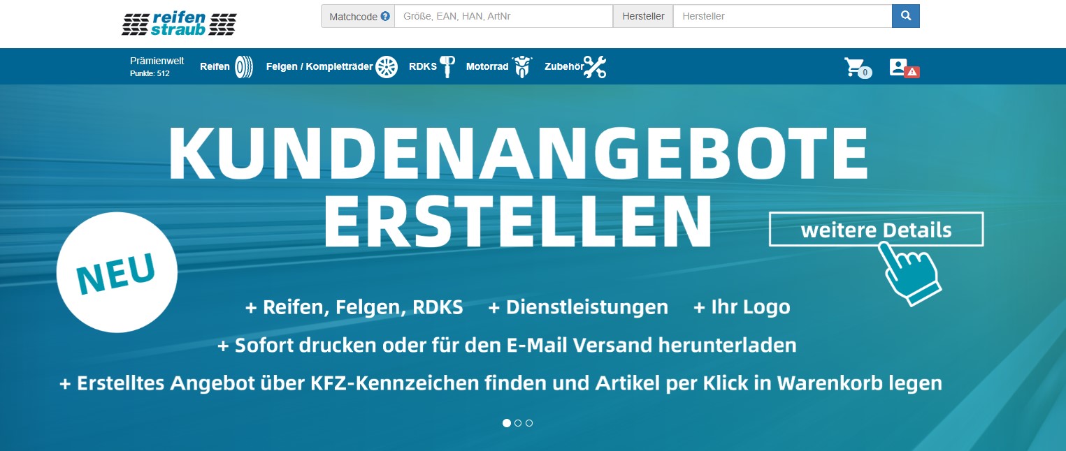 Straub Kundenangebote erstellen Screenshot