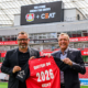 Freuen sich über die für zunächst zwei Spielzeiten bzw. bis Mitte 2026 vereinbarte Zusammenarbeit: Markus Breglec (links), Vorstand für Marketing und Innovation bei Bayer 04 Leverkusen, und Peter Becker, Senior Vice President R&D and Technology bei Ceat Ltd. (Bild: Ceat)