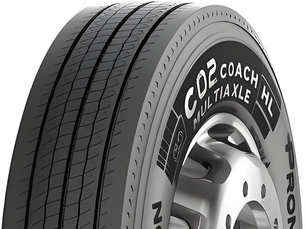 Der „C02 Coach“ ist einerseits der erste Busreifen des Herstellers, der ausschließlich den eigenen Markennamen auf der Seitenwand trägt und nicht mehr auch das Pirelli-Signet, sowie andererseits zugleich der erste Prometeon-Reifen, der mit einer „A“-Einstufung hinsichtlich des Kriteriums Rollwiderstand beim EU-Reifenlabel aufwarten kann (Bild: Prometeon)